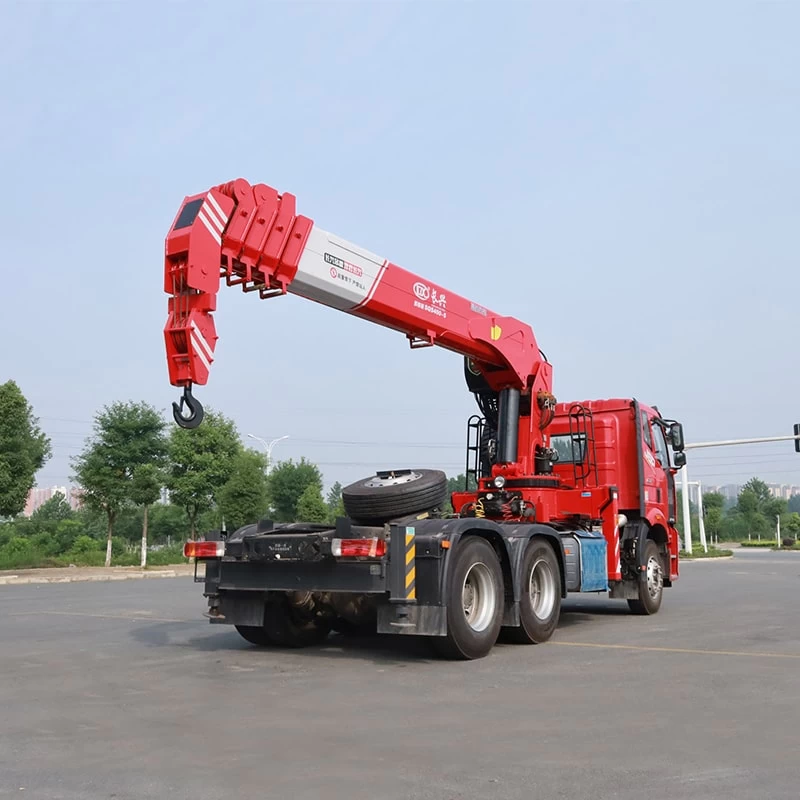 FAW 16 tons telescopic boom truck mounted crane Oblique Back Plot
