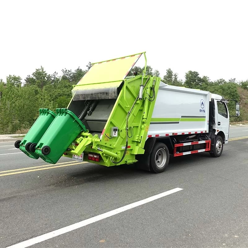Dongfeng 5Ton 8cbm Compression Garbage Truck Oblique Back Plot