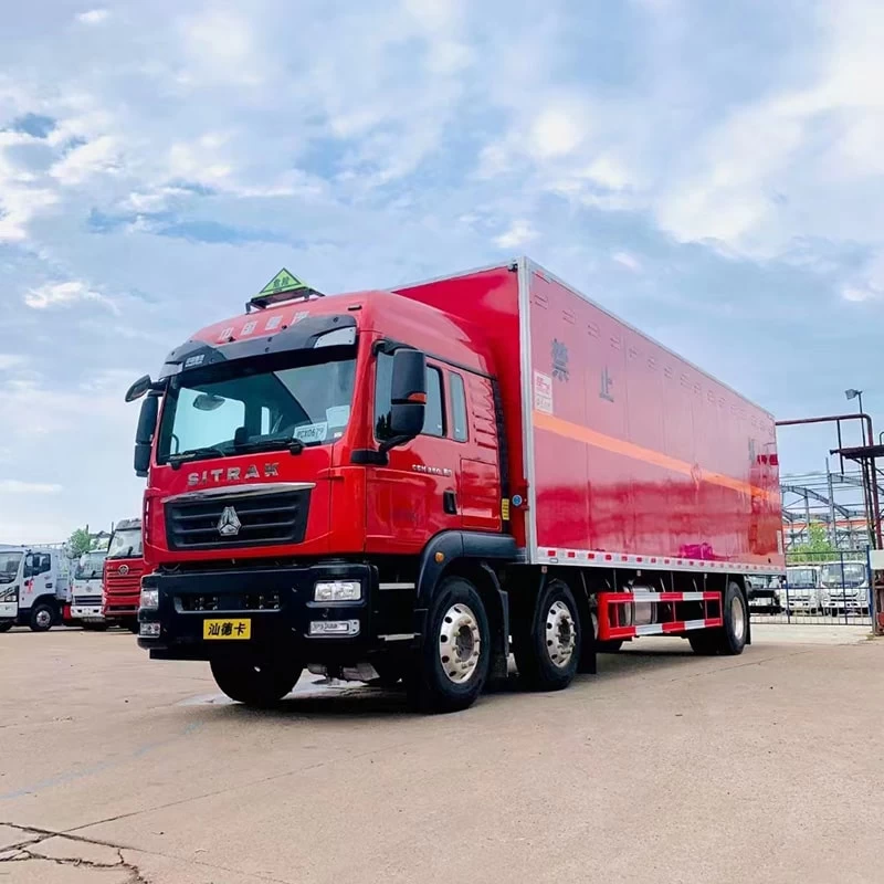 SINOTRUK 6*2 hazardous chemical van truck for sale Oblique Front View
