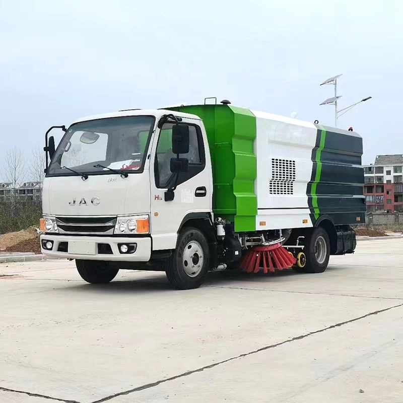 JAC 4*2 dust suction truck road cleaning machine Oblique Front View