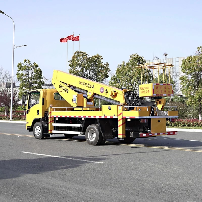 ISUZU 26m Truck Mounted Aerial Working Platform Truck Oblique Back Plot 