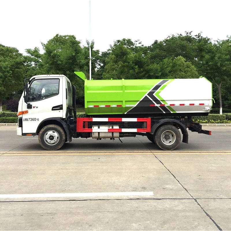 JAC 7000 Liters Garbage Compactor Side Loading Waste Collection Truck Front Side View
