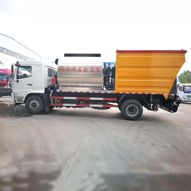 Shacman 4x2 gravel synchronous chip seal truck Front Side View