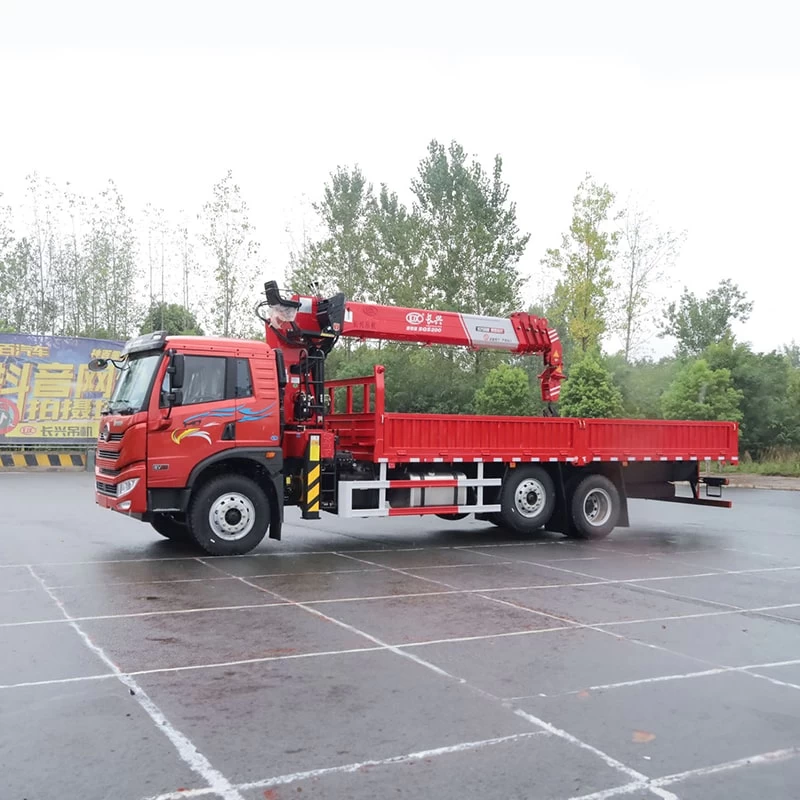 FAW 16 meter straight arm truck mounted telescopic crane Oblique Front View