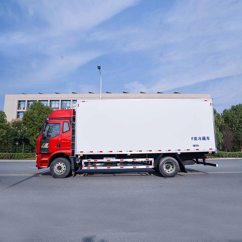Faw cheap price 4x2 10 ton refrigerated truck Front Side View