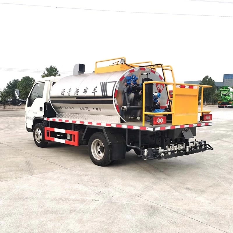 Faw 4x2 bitumen gravel synchronous spreader truck Oblique Back Plot

