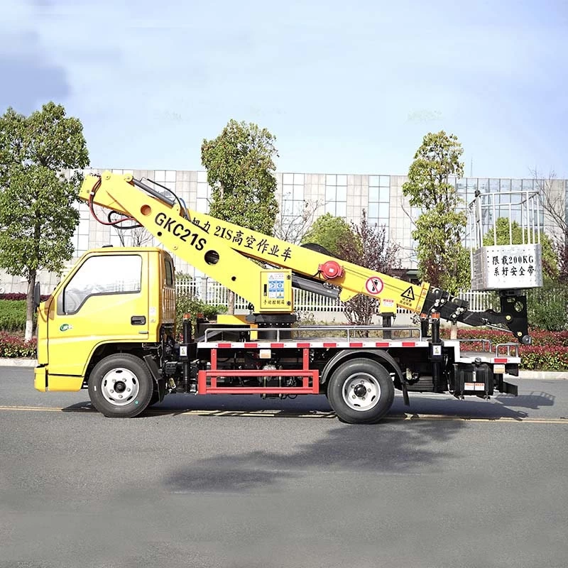 JMC 21m Telescopic Boom Aerial Work Truck Front Side View