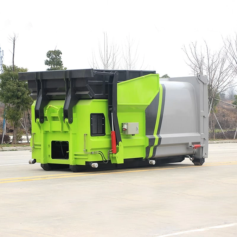 6cbm cummins engine hook arm mobile compressed garbage station Oblique Front View
