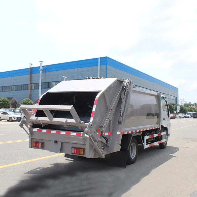 New or Used ISUZU 5CBM Compactor Garbage Truck for Sale Oblique Back Plot
