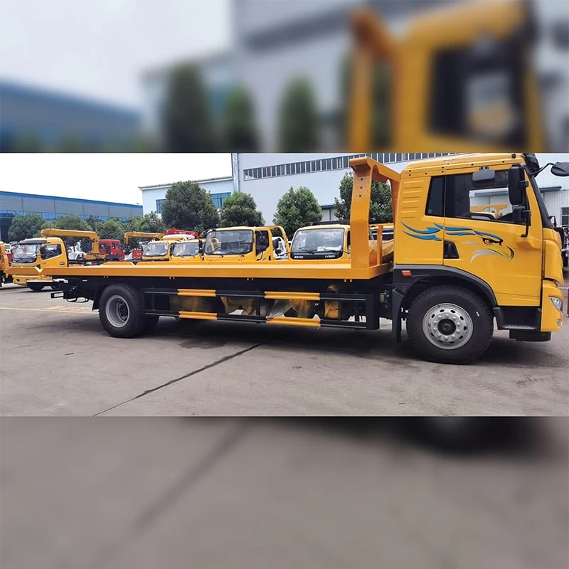 Faw 10ton flatbed road wrecker tow truck Front Side View 