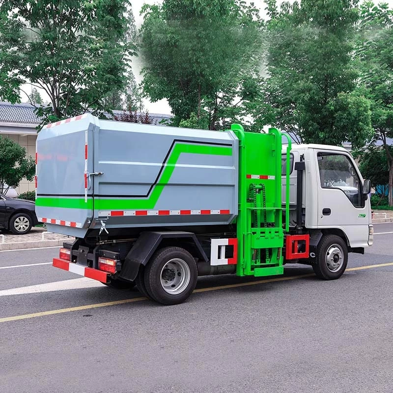 JAC 4*2 Side Loading Garbage Truck Oblique Back Plot