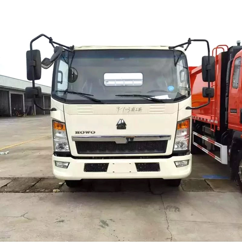 Factory Customized Howo 4x2 5 Ton Swing Arm Garbage Truck Front View