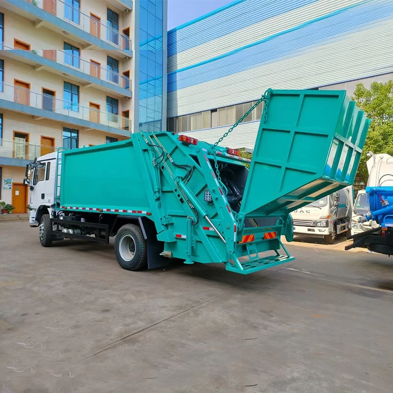 SHACMAN 12 CBM Garbage Compressing Transport Truck Price Oblique Back Plot 

