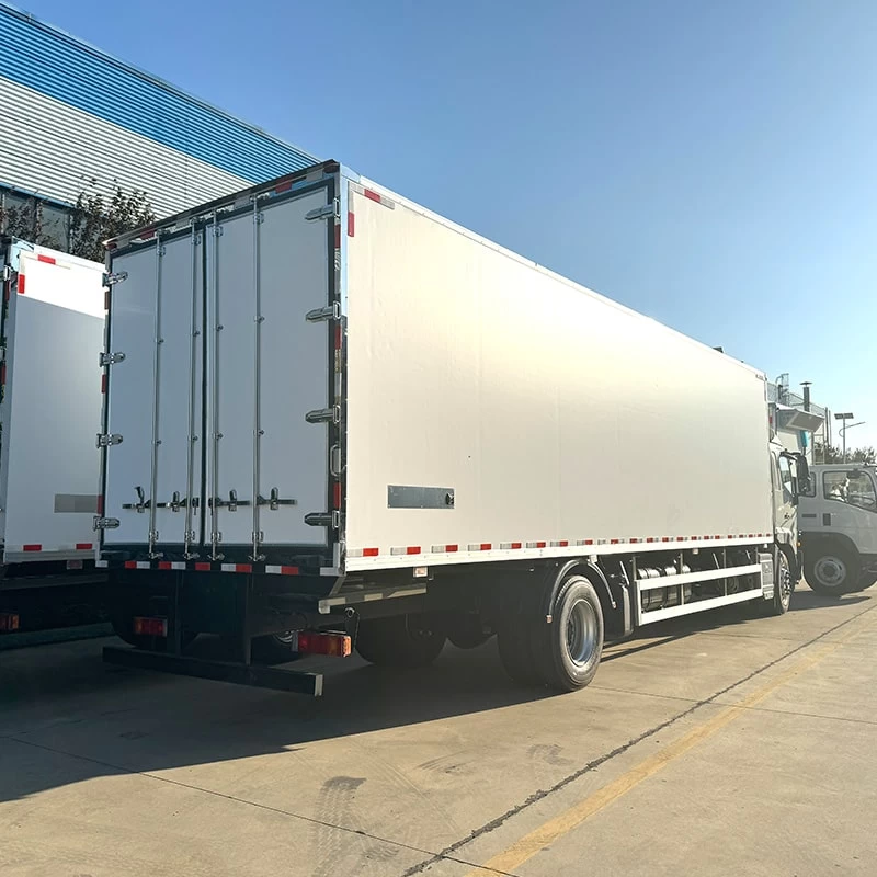 Japan Hino 10 Ton 12 Ton Freezer Regrigerated Truck for Sale Oblique Back Plot
