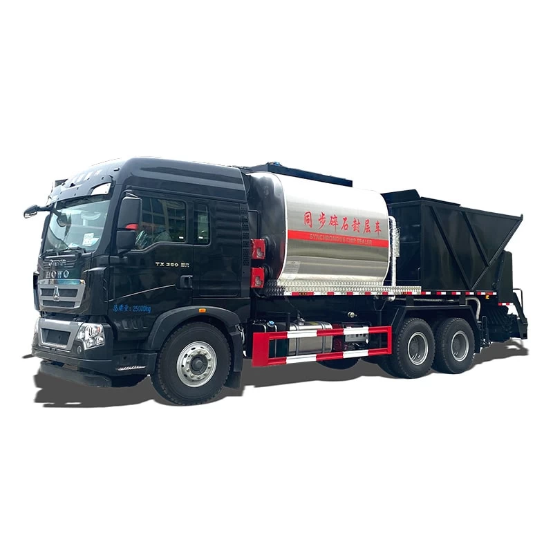 Howo 6x4 Asphalt Gravel synchronous spreader truck Thumbnail