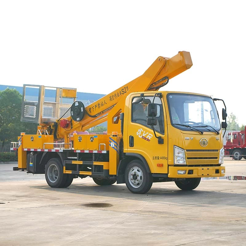 FAW 21m bucket truck aerial working platform Oblique Front View