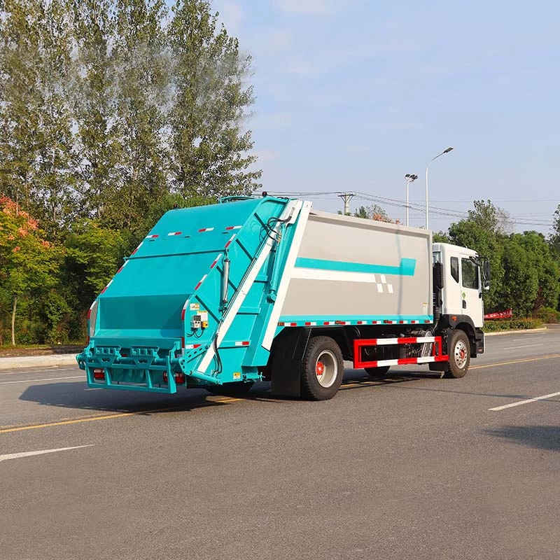 Dongfeng 4×2 18cbm Compressed Garbage Truck Oblique Back Plot 