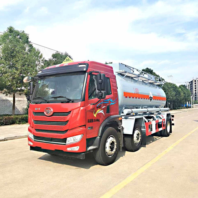 FAW 15 ton Chemical / Acid Tanker Trucks For Sale Oblique Front View