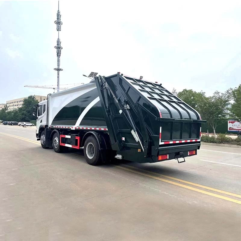 DongFeng 22cbm 6X4 Compressed Garbage Truck Oblique Back Plot