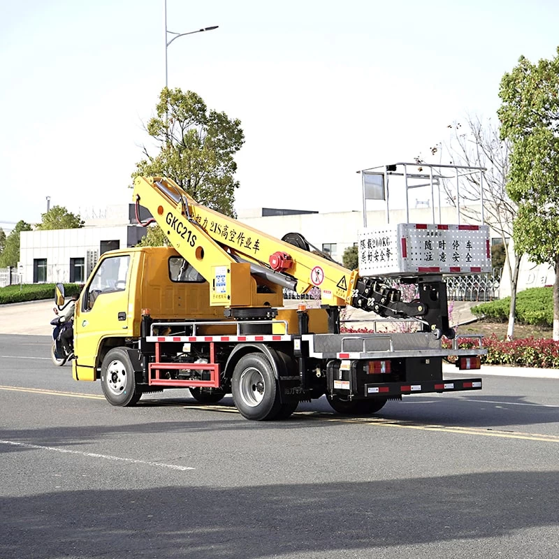 JMC 21m Telescopic Boom Aerial Work Truck Oblique Back Plot