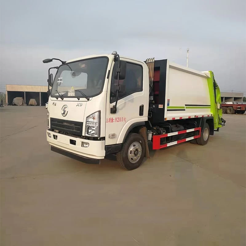 SHACMAN 7 cbm sanitation compressed garbage truck Oblique front view