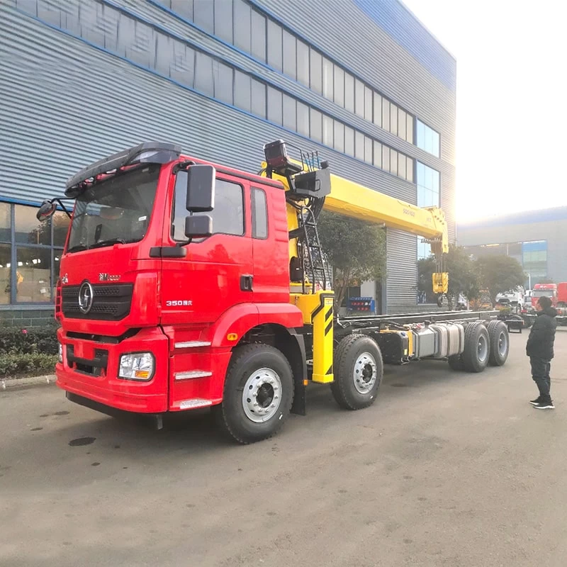 Shacman 8x4 16 Ton Hydraulic Boom Crane Truck Price Oblique Front View
