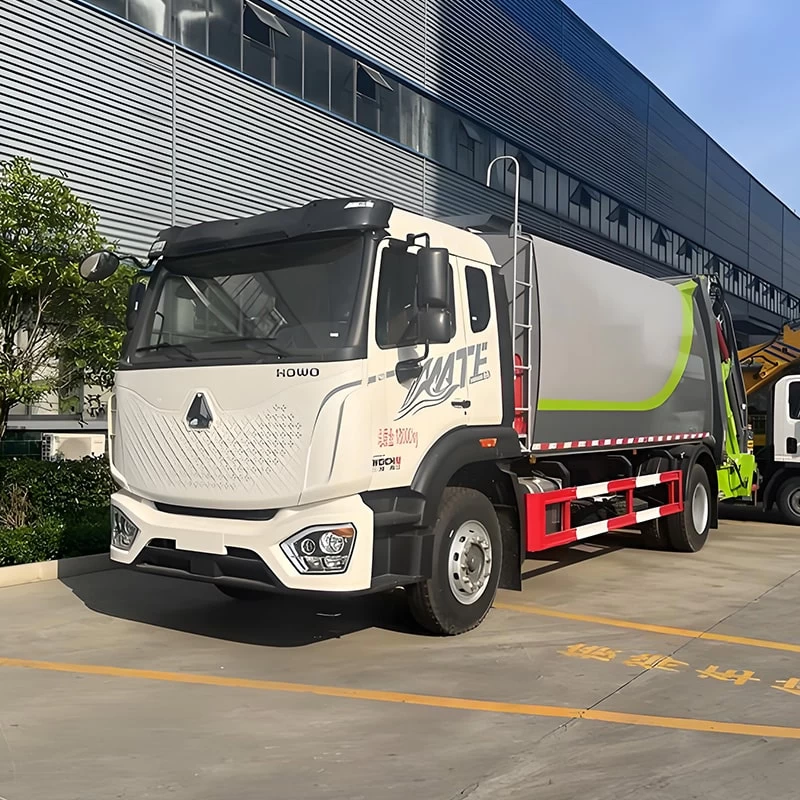 Howo 16CBM 17CBM 18CBM efuse Waste Trash Collection Truck Oblique Front View
