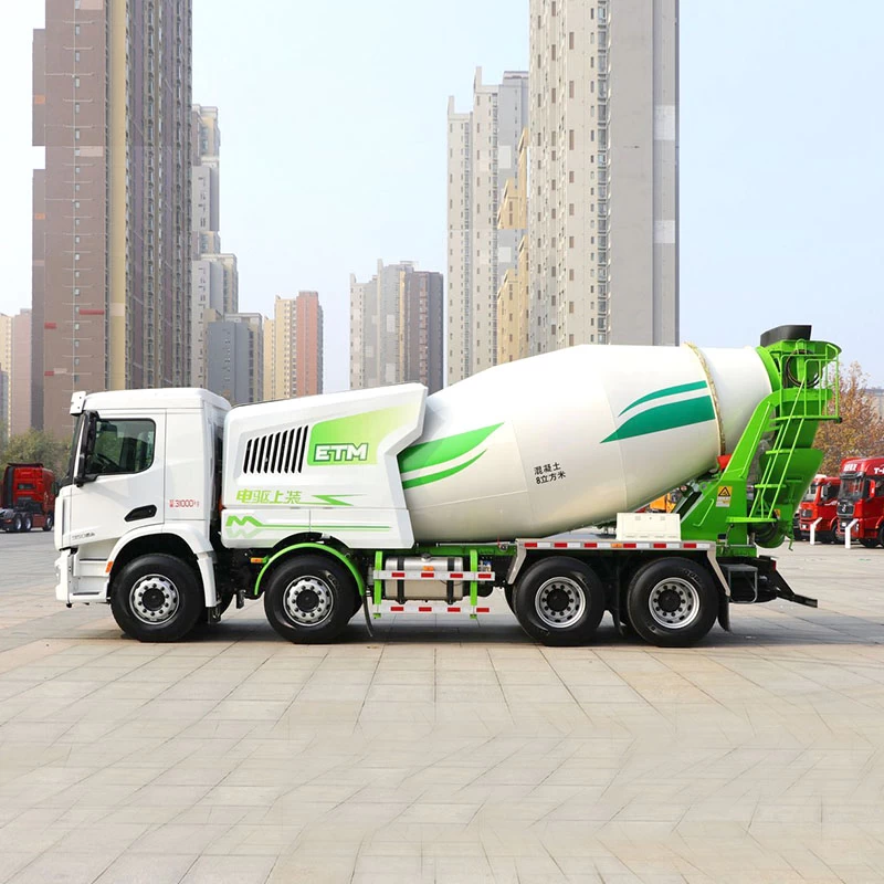 Shacman 8CBM Concrete Mixer Truck 8x4 Concrete Pump Truck Front Side View

