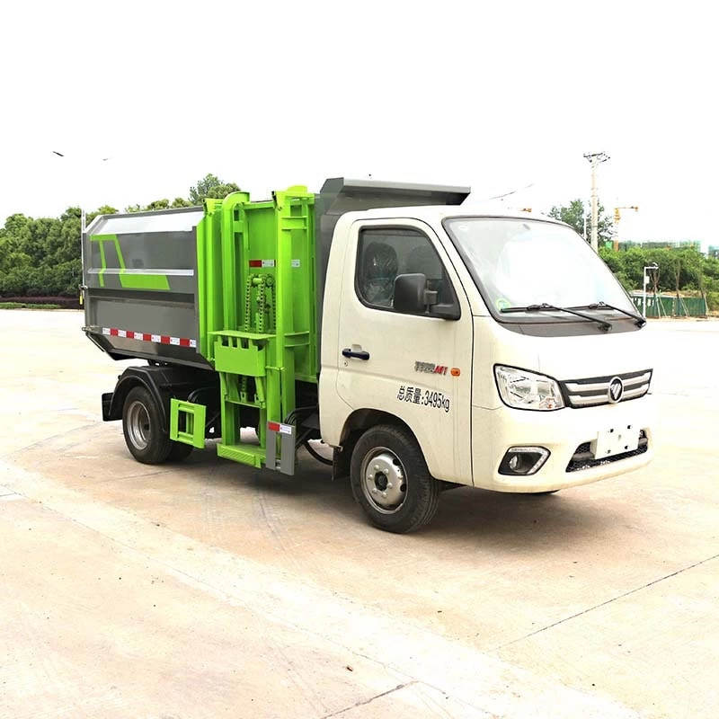 Foton 5 cubic automated side loader dump garbage truck Oblique Front View