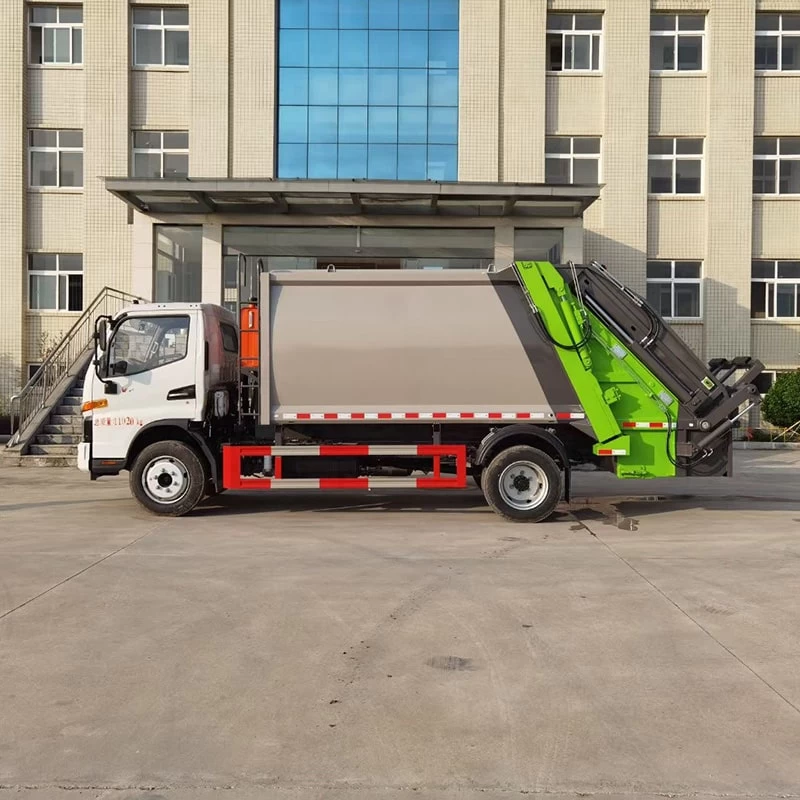 JAC New or Used 10 CBM Small Conpressing Rubbish Truck Price Front Side View

