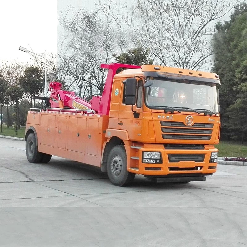 4*2 SHACMAN heavy duty road rescue wrecker truck Oblique Front View