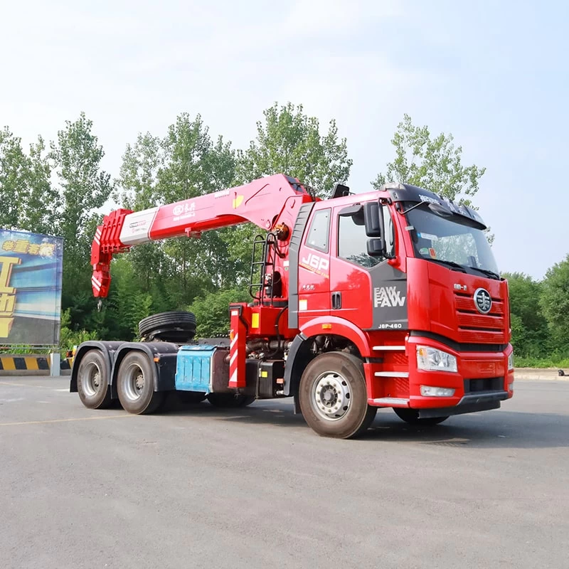 FAW 16 tons telescopic boom truck mounted crane Oblique Front View 
