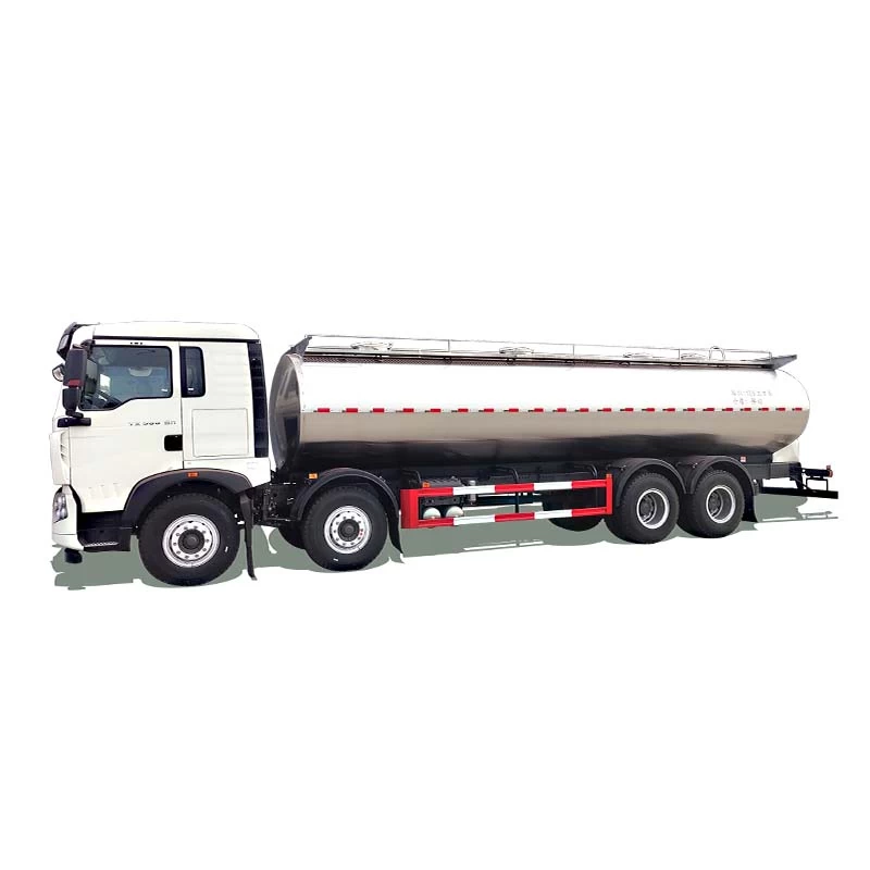 HOWO 8*4 22000L stainless steel liquid water milk tank truck Thumbnail
