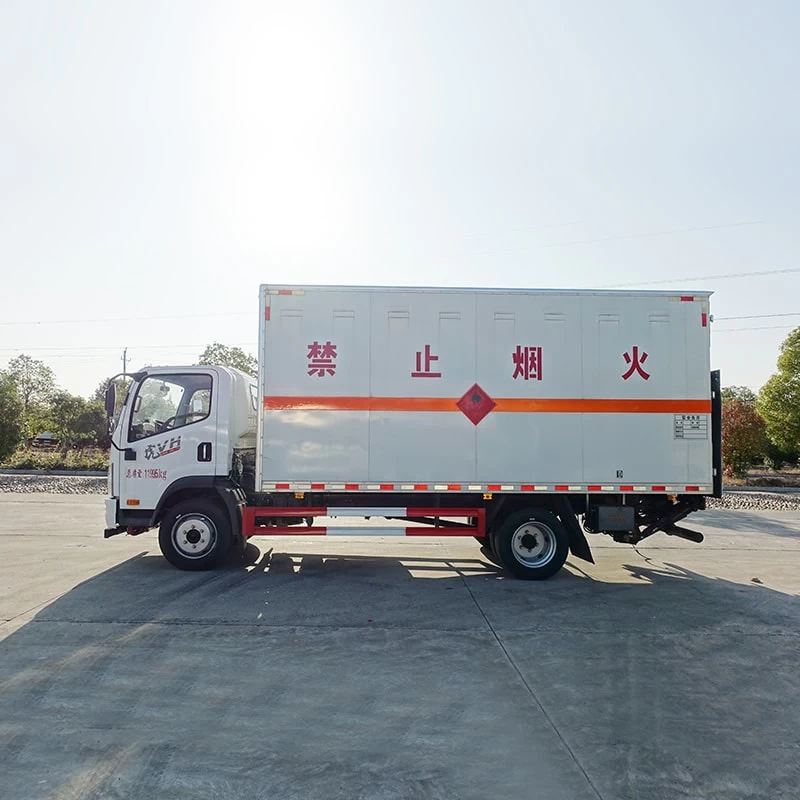 FAW firecracker transport truck explosive transport vehicle Front Side View
