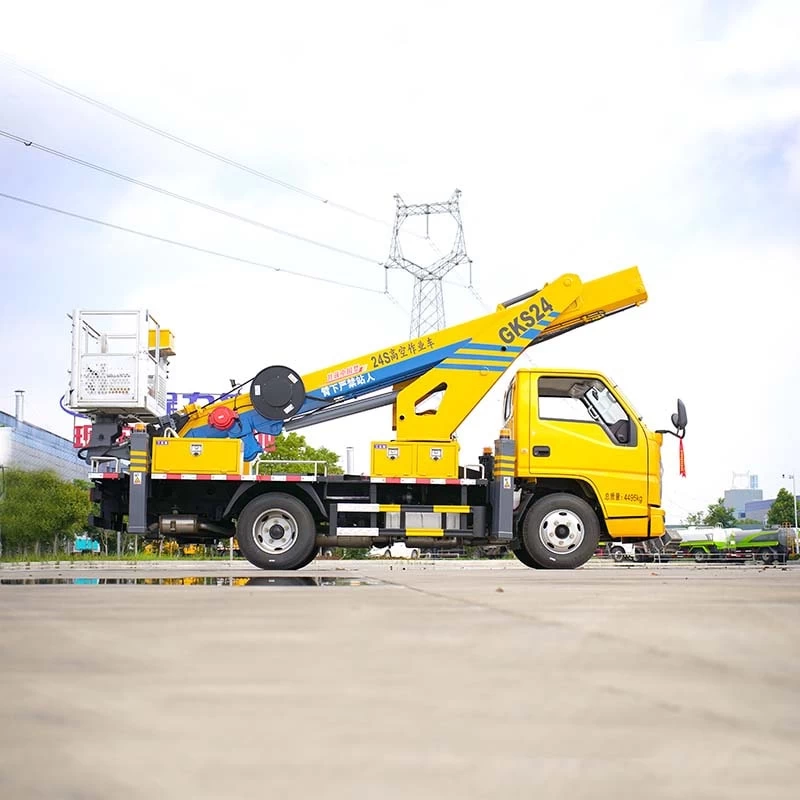 JMC 24m Arm Lift Bucket Truck Aerial Work Platform Truck Front Side View