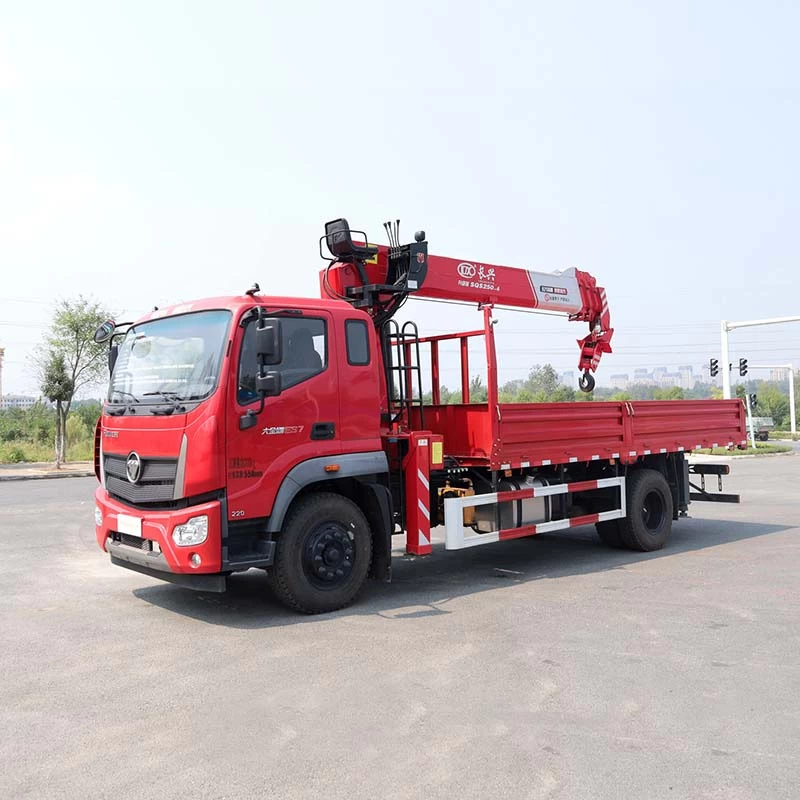 FOTON 10 ton straight arm Mobile Truck Mounted Crane Oblique Front View