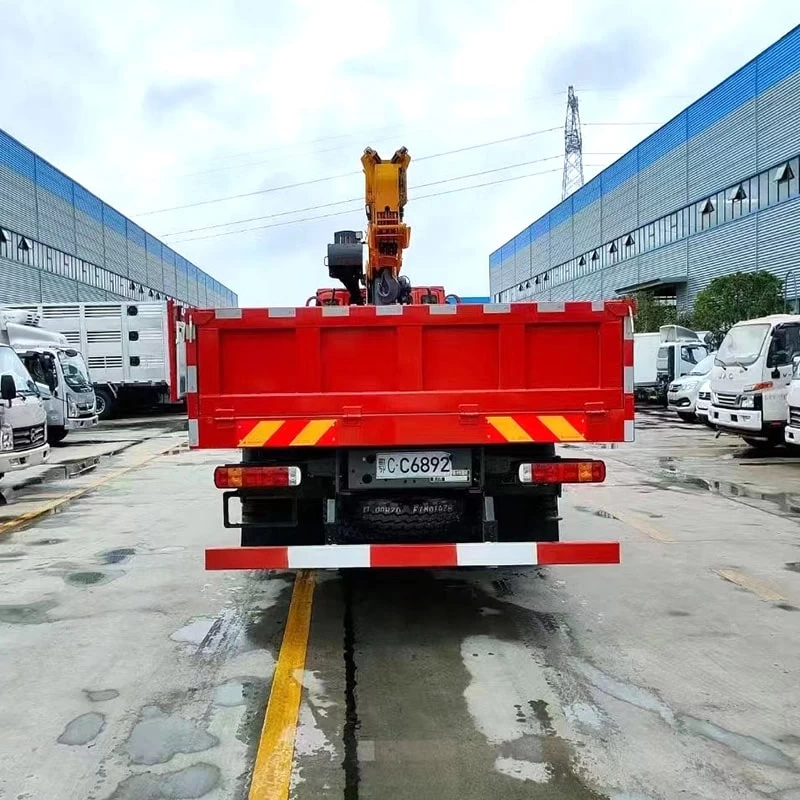 Howo 6x4 Dump 14 Ton Telescopic Boom Crane Truck Price Back Image