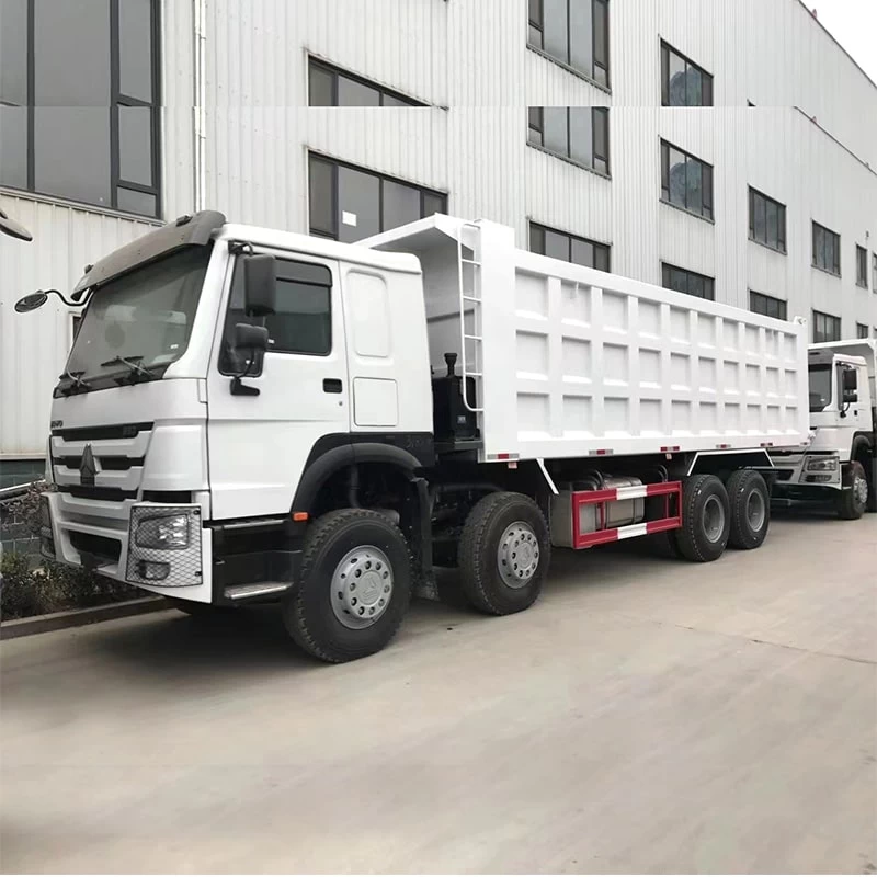 China factory new or used 8*4 12 wheel howo dump truck Oblique Front View
