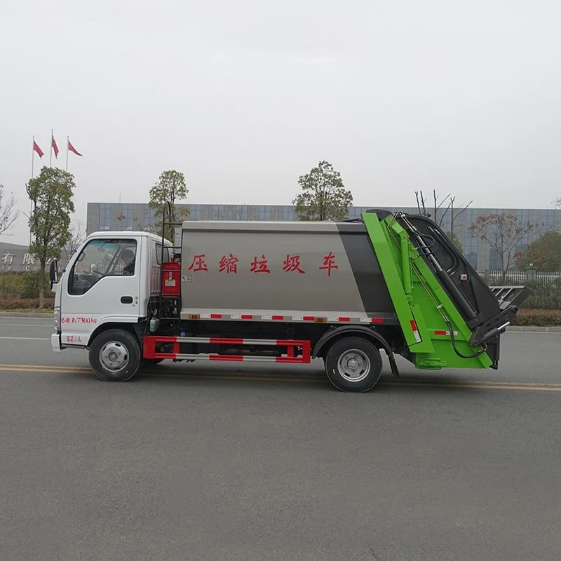 Japan Isuzu 4*2 3 ton waste collection garbage truck Front Side View