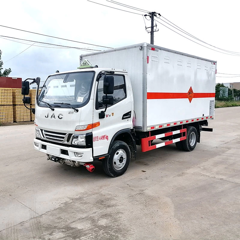 JAC 4*2 cargo flammable liquid container transport truck Oblique Front View 
