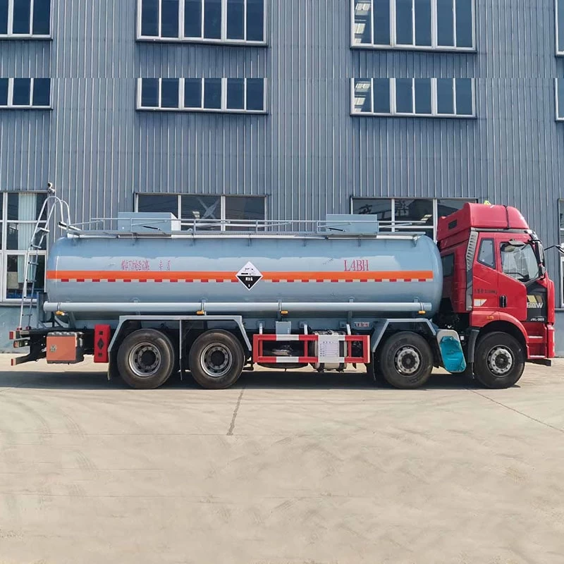 FAW 8*4 20 ton H2SO4 Acid Tank Trailer Sulfuric for sale Front Side View