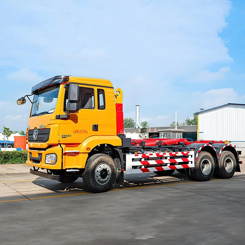 Shacman Heavy 6x4 18CBM Hook Lift Garbage Truck Oblique Front View
