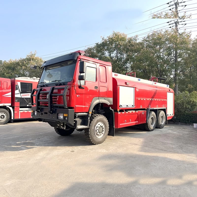 Howo 6 Wheels Drive 16000L Fire Truck for Sale Oblique Front View
