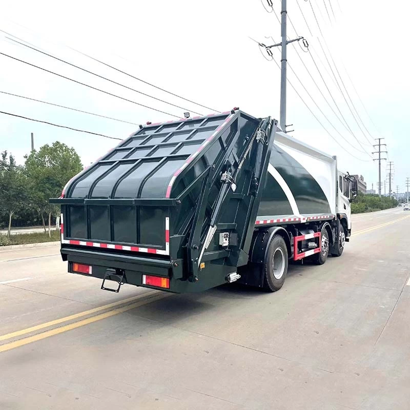 DongFeng 22cbm 6X4 Compressed Garbage Truck Oblique Back Plot