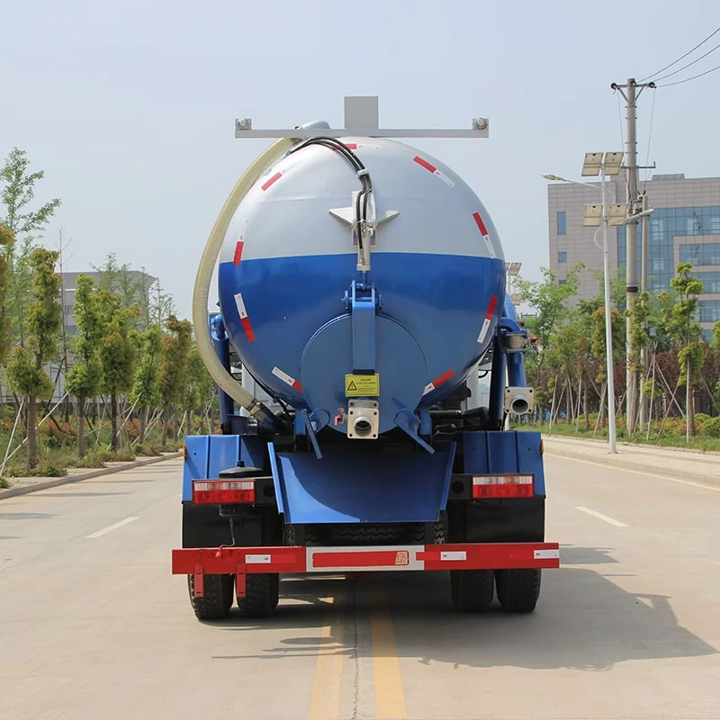 Dongfeng 4×2 12000L sewage suction truck Back Image