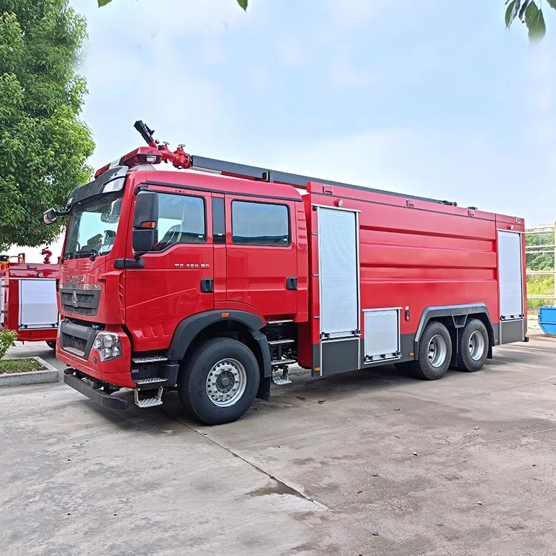 New or Used Howo 16000L 6 x 4 Fire Rescue Fighting Truck Oblique Front View