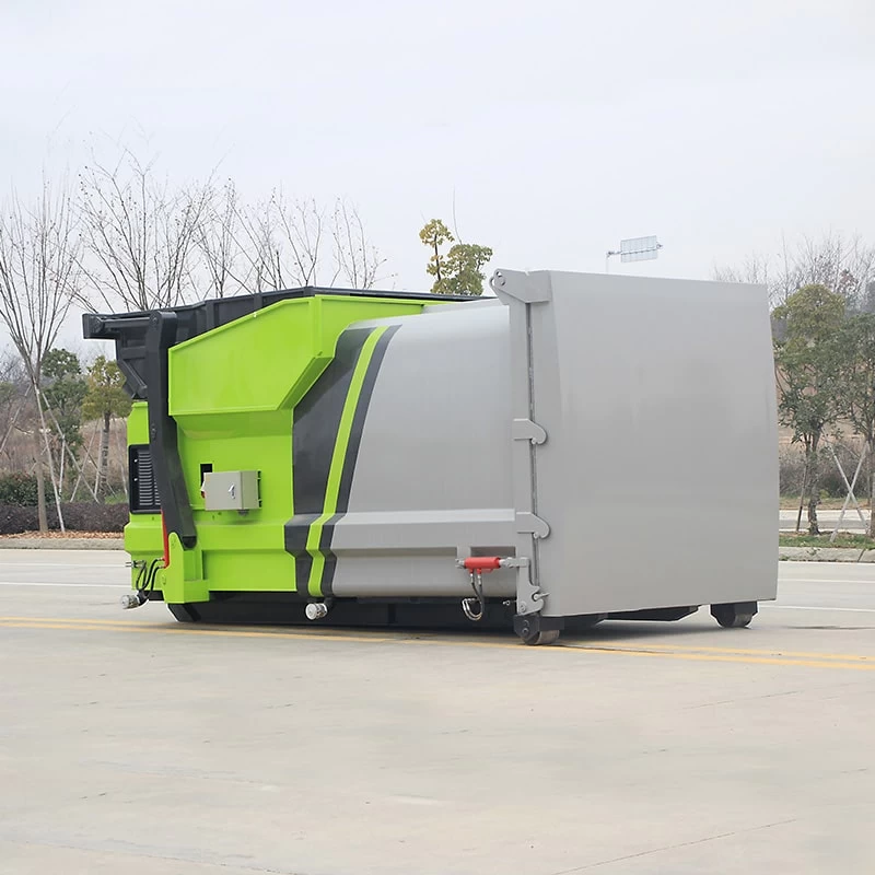 6cbm cummins engine hook arm mobile compressed garbage station Oblique Back Plot
