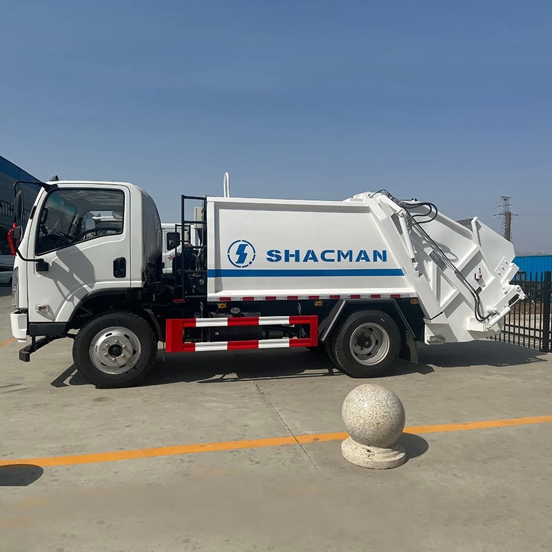 SHACMAN 6 CBM Small 4 x2 Rubbish Conpressing Truck for Sale Front Side View
