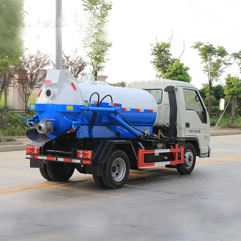 FOTON 4*2 2000L 4*2 wastewater sewage suction trucks Oblique Back Plot