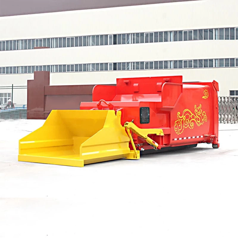 Hook arm garbage truck detachable compressed garbage truck Oblique Back Plot
